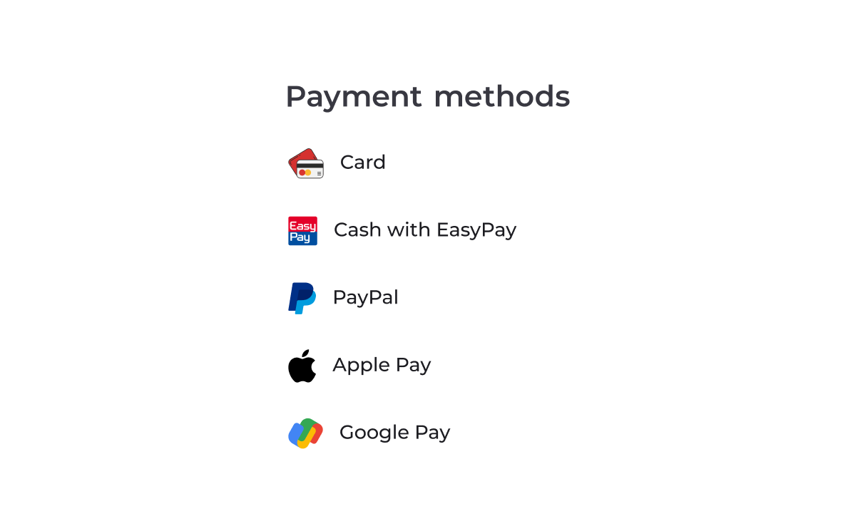 International and local payment methods